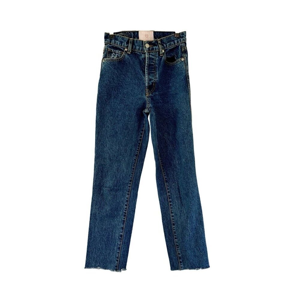REVICE Women's Straight Leg Jeans in Dark Blue Wash